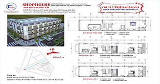 SHOPHOUSE - Nhà phố thương mại 1 trệt 2 lầu ƠLK74 hướng Đông Nam